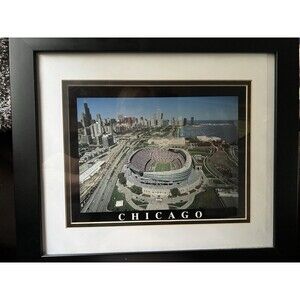 SOLDIER FIELD HOME OF CHICAGO BEARS MATTED FRAMED COLLECTIBLE MANCAVE FOOTBALL